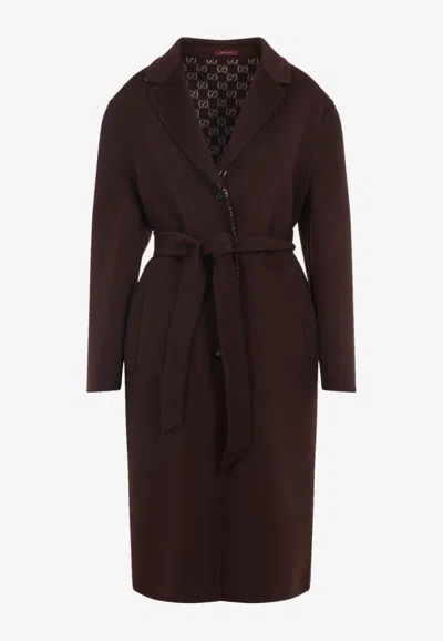 Gucci Reversible Knee-length Coat In Brown