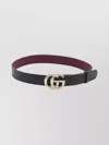 Gucci Black Leather Belt With Bamboo Gg Marmont Buckle Women In Black
