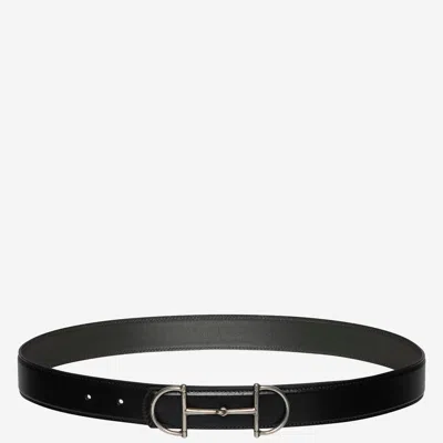 Gucci Reversible Leather Belt With Clasp In White