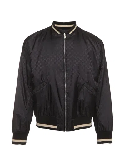 Pre-owned Gucci Reversible Monogram-pattern Bomber Jacket In Neutrals