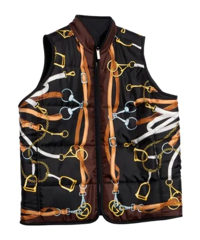 Gucci Reversible Padded Silk Twill Vest In Brown
