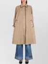 Gucci Reversible Plaid Coat Side Pockets In Brown