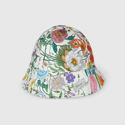 Gucci Reversible Printed Silk Bucket Hat In Multi