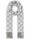 Gucci Women Embroidered Cashmere Reversible Scarf In Grey