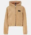Gucci Reversible Shearling Bomber Jacket In Beige
