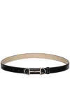Gucci Reversible Slim Belt With Clasp In Black