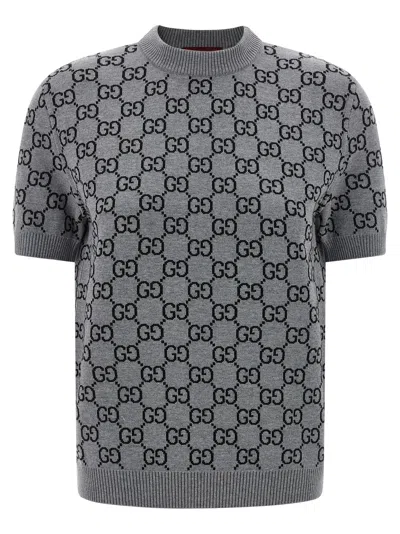 Gucci Reversible Sweater Gg Jacquard Sweaters And Cardigans Multicolor
