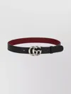 Gucci Reversible Textured Belt Adjustable Length In Black