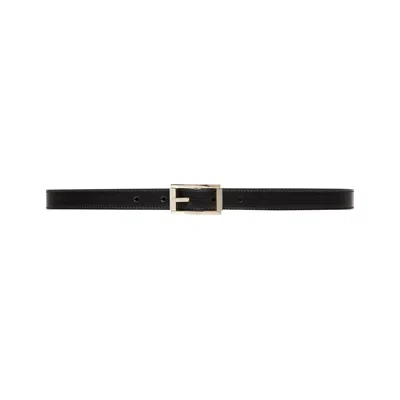 Pre-owned Gucci Reversible Thin Belt With Rectangular Buckle 'black' | Women's Size 80