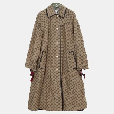 Pre-owned Gucci Reversible Trench Coat Size 38 In Brown