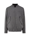 Gucci Men Reversible Wool And Nylon Jacket In Gray