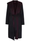 Gucci Reversible Wool And Silk Blend Coat Gg In Black