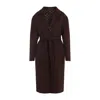 Gucci Brown Reversible Double-breasted Coat With Notched Revers And Belt In Wool Woman In Brown