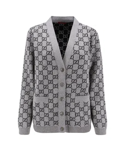 GUCCI REVERSIBLE WOOL CARDIGAN WITH GG MOTIF