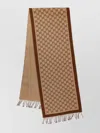 Gucci Reversible Wool Scarf Featuring Fringe Detailing In Neutral