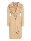 Gucci Reversible Wool Silk Blend Coat Gg In Brown