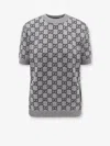 Gucci Women Gg Allover Reverible Short Sleeves Pull In Gray