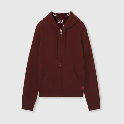 Gucci Reversible Wool Zip Jacket In Red