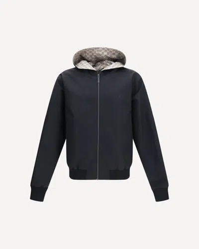 Gucci Reversible Zip Jacket In Cotton In Black