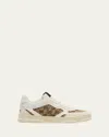 Gucci Re-web Leather And Original Gg Fabric Sneakers In Ivory Beige