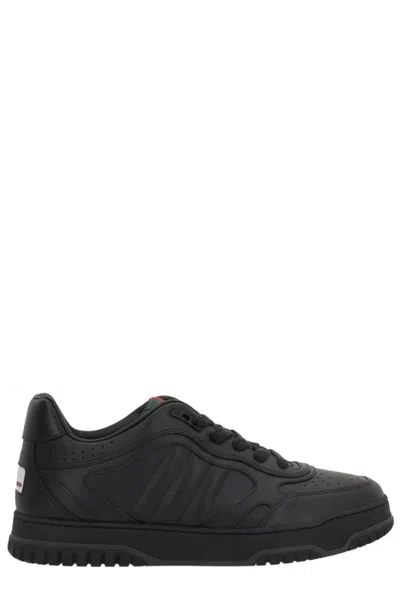 Gucci Modern Perforated Round Toe Sneakers In Black
