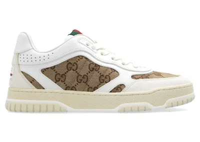 Pre-owned Gucci Reweb Sneaker Gg Canvas White (women's) Sneakers In Beige/ebony In Multi