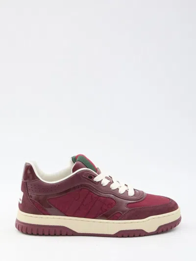 Gucci Re-web Sneaker In Burgundy Gg Fabric