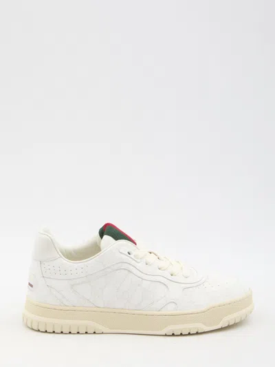 Gucci Re-web Sneakers In Gg Supreme Fabric In White
