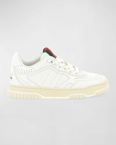 Gucci Reweb Sparrow Low-top Leather Sneakers In White