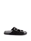 Gucci Rhein Open Suede Leather Sandals In Black  