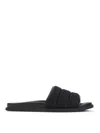 Gucci Gg-patterned Padded Slide Sandals In Black
