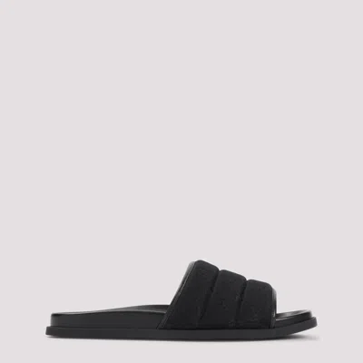 Gucci Gg-patterned Padded Slide Sandals In Black