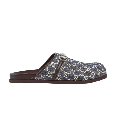Pre-owned Gucci Rhein Mule 'gg Denim - Beige Blue' | Men's Size 6
