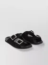 Gucci Rhein Open Suede Leather Sandals In Black