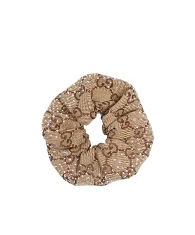 Gucci Rhinestone Decoration Gg Hair Ring In Yellow