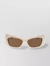 Gucci Rhinestone Embellished Rectangular Frame Sunglasses