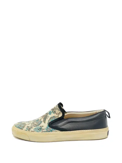 Pre-owned Gucci Rhombus Slip-on Sneakers In Blue