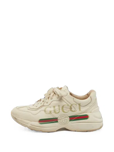 Pre-owned Gucci Rhyton Chunky Sneakers In Neutrals