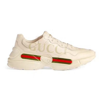 Gucci Rhyton Logo Sneakers In White
