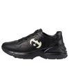 Gucci Rython Leather Sneakers In Black