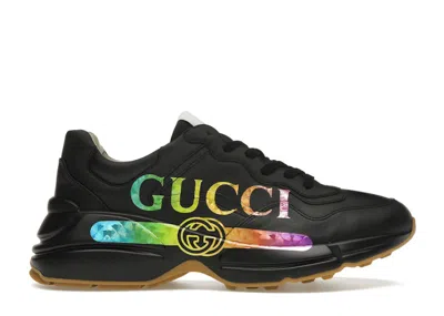 Pre-owned Gucci Rhyton Iridescent Logo (women's) Sneakers In Black