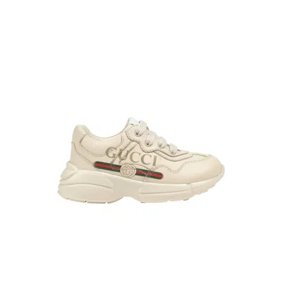 Pre-owned Gucci Rhyton Leather Sneaker Toddler 'logo' | White | Infant Size 26