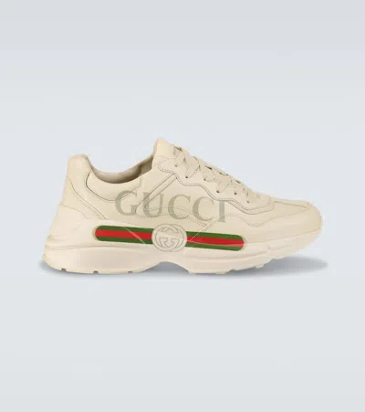 Gucci Off-white Vintage Logo Rhyton Sneakers In Ivory