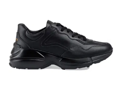 Pre-owned Gucci Rhyton Leather (women's) Sneakers In Black