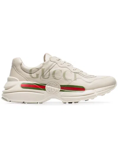 Gucci Chic Round Toe Leather Sneakers With 6 Cm Sole Height In Multi