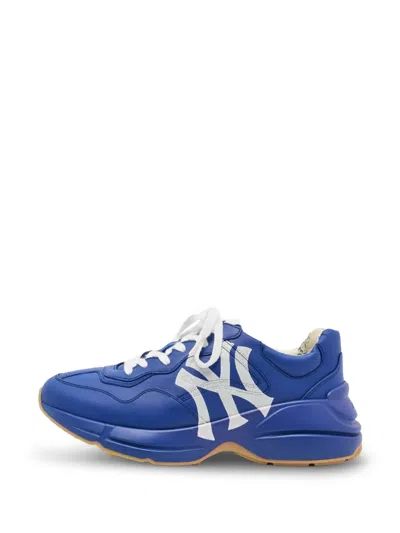 Pre-owned Gucci Rhyton Low-top Sneakers In Blue
