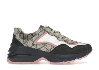 Pre-owned Gucci Rhyton Sneaker Monogram (women's) Sneakers In Beige/blue