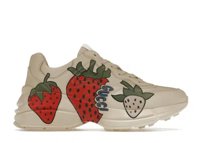 Pre-owned Gucci Rhyton Starwberry (women's) Sneakers In Ivory
