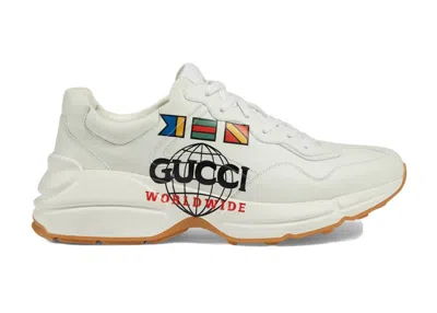 Pre-owned Gucci Rhyton Worldwide (women's) Sneakers In White