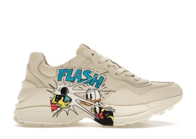 Pre-owned Gucci Rhyton X Disney Donald Duck (women's) Sneakers In Ivory
